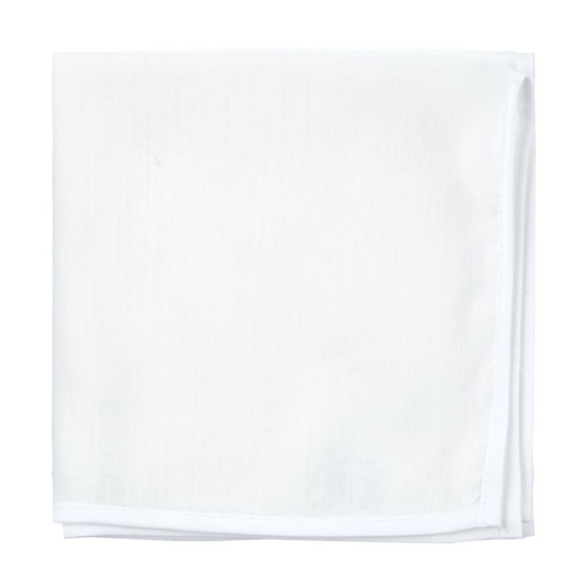 White Linen With Border Contrasting White Pocket Square | Men's Linen ...