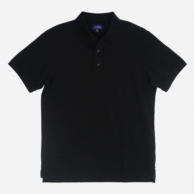 Black Pique Polo Shirt | Tie Bar
