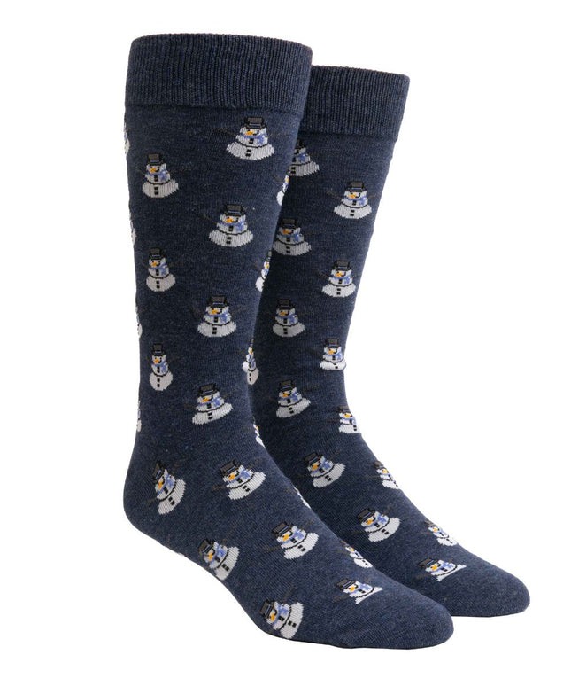 Snowman Navy Dress Socks | Men's Cotton Socks | Tie Bar