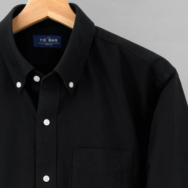 The Modern-fit Oxford Black Casual Shirt | Men's Cotton Casual Shirts ...