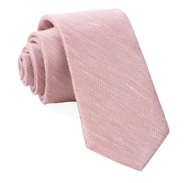 Bhldn Jet Set Solid Rose Quartz Tie | Men's Linen Ties | Tie Bar