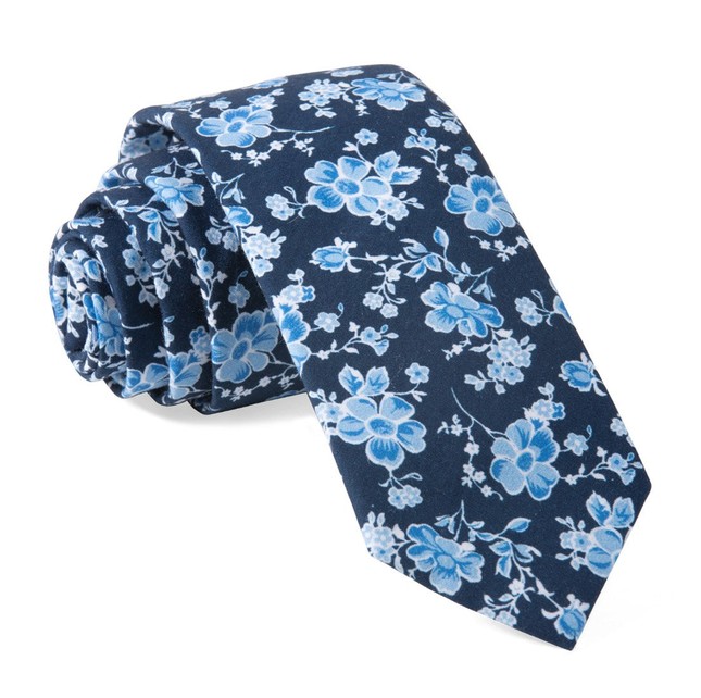 Walnut Street Floral Navy Tie | Men's Cotton Ties | Tie Bar