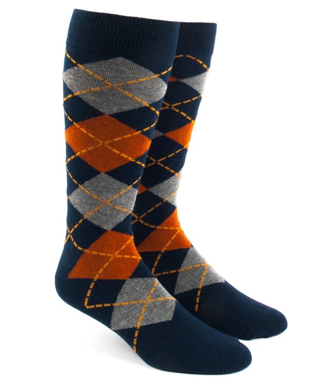 Argyle Orange Dress Socks | Men's Cotton Socks | Tie Bar