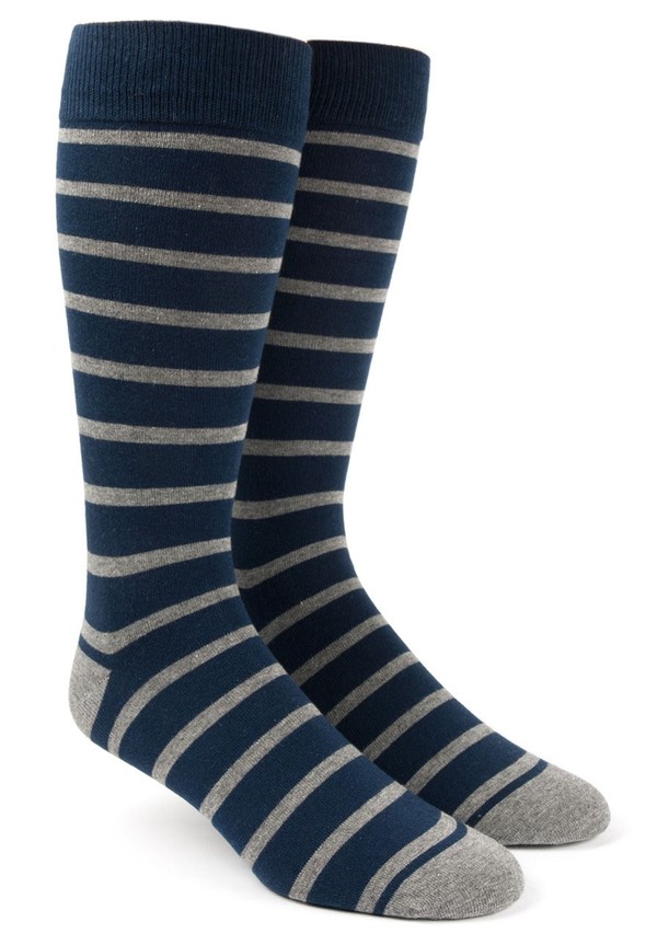Trad Stripe Classic Navy Dress Socks | Men's Cotton Socks | Tie Bar