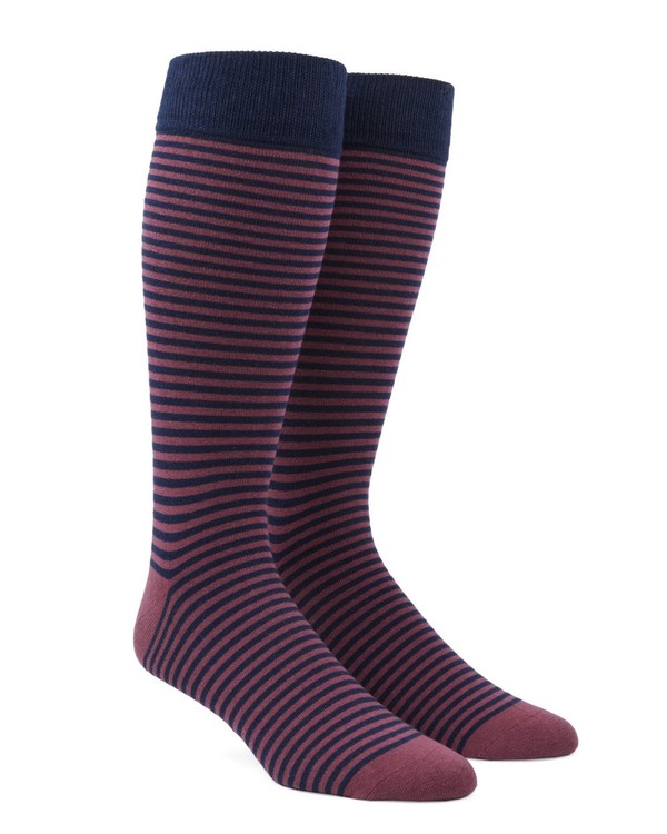 Thin Stripes Dusty Rose Dress Socks | Men's Cotton Socks | Tie Bar