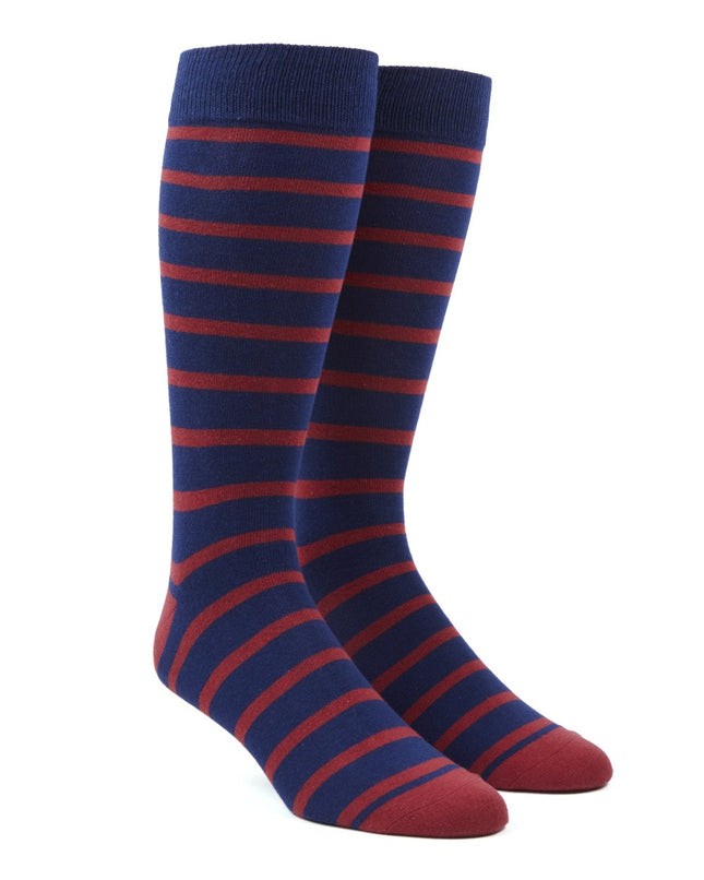 Trad Stripe Red Dress Socks | Men's Cotton Socks | Tie Bar