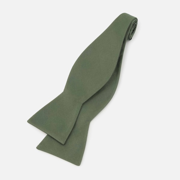 Herringbone Vow Olive Bow Tie | Men's Silk Bow Ties | Tie Bar