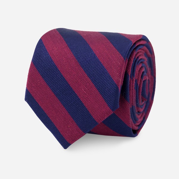 The Tie Bar Men's Bulletin Dot Tie - Skinny - in Red, Linen