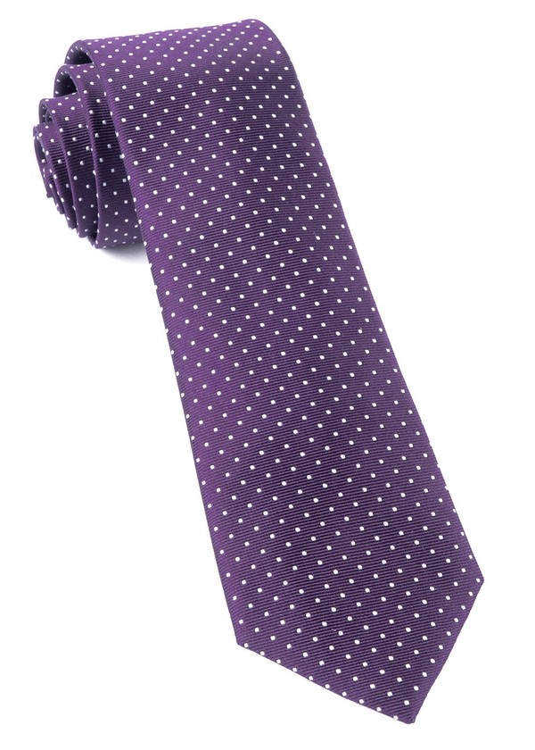 Mini Dots Eggplant Tie | Men's Silk Ties | Tie Bar