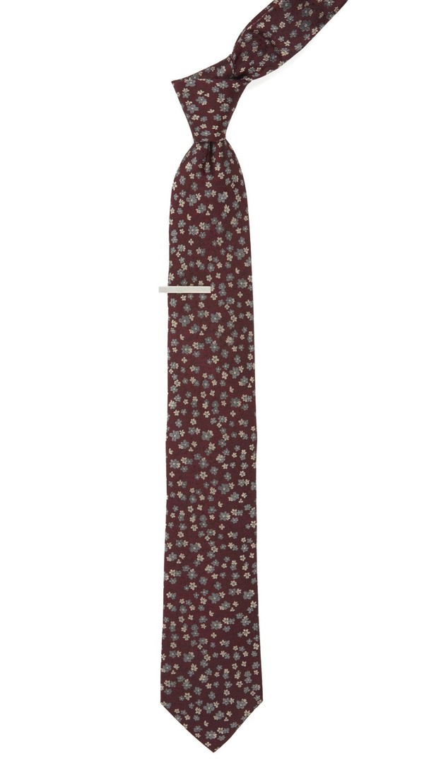 Men's Tie Bar: Monogram N Tie - Skinny, in Navy Blue, Linen, Novelty