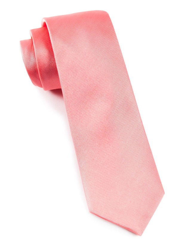 Grosgrain Solid Spring Pink Tie | Men's Silk Ties | Tie Bar