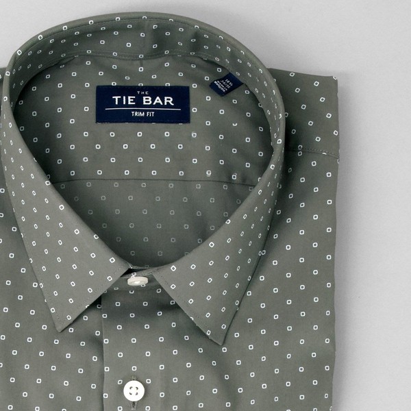 forklare næve konstant Printed Dot Charcoal Dress Shirt | Men's Cotton Dress Shirts | Tie Bar