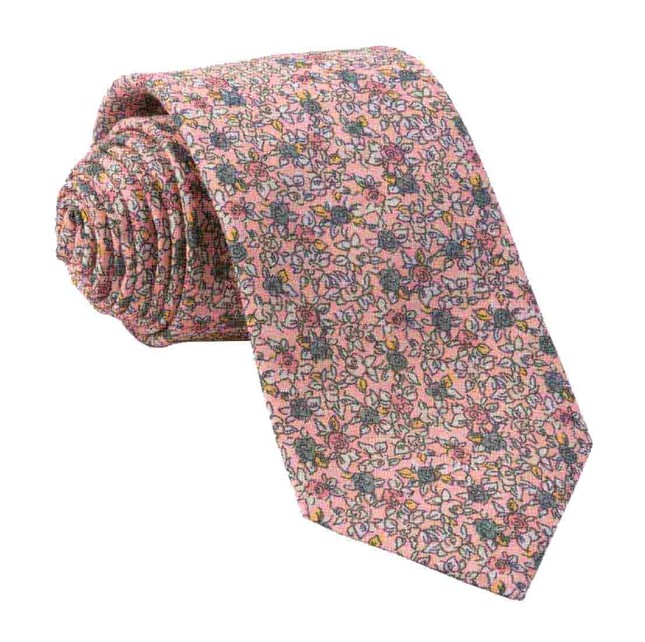 Wild Rosa Peach Tie | Men's Linen Ties | Tie Bar