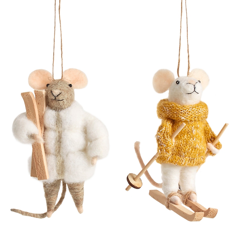 Wool Felt Mouse Ornaments