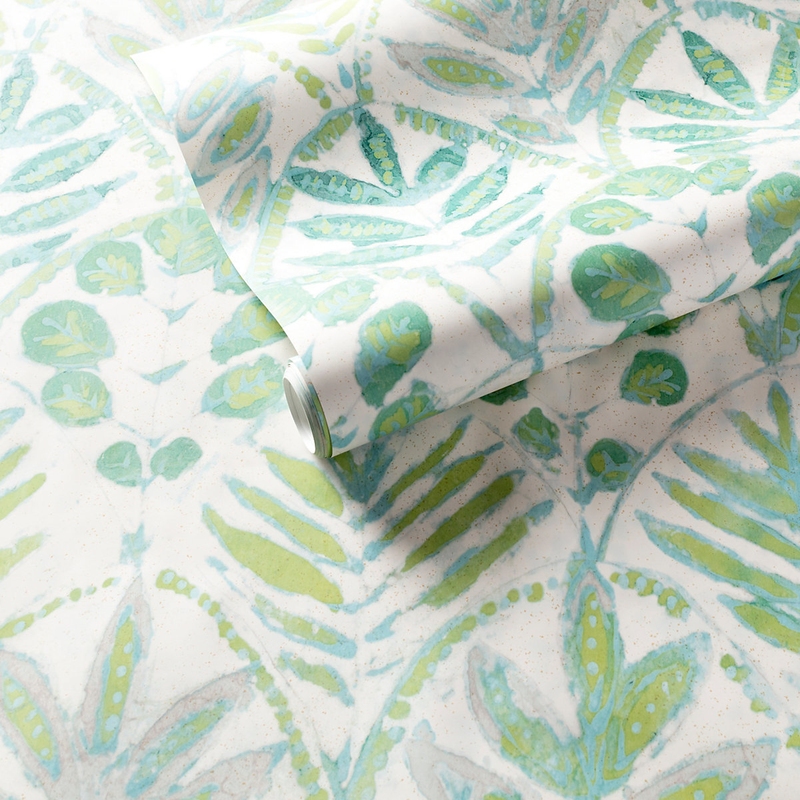 Woodland Ferns ~ White, Light Blue, Sage Green Cloth Napkins