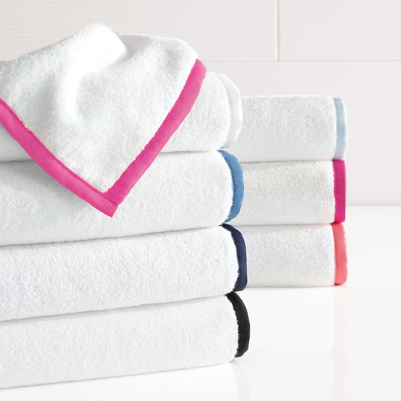 ECO BLOCKSTRIPE Kitchen Towel White/Pink - A world of craft @ RoyalDesign