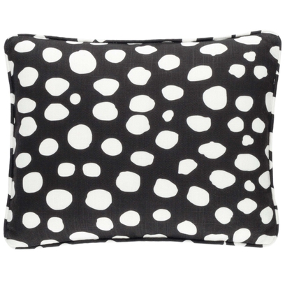 Charcoal and Gray Big Dots Outdoor Decorative Pillow