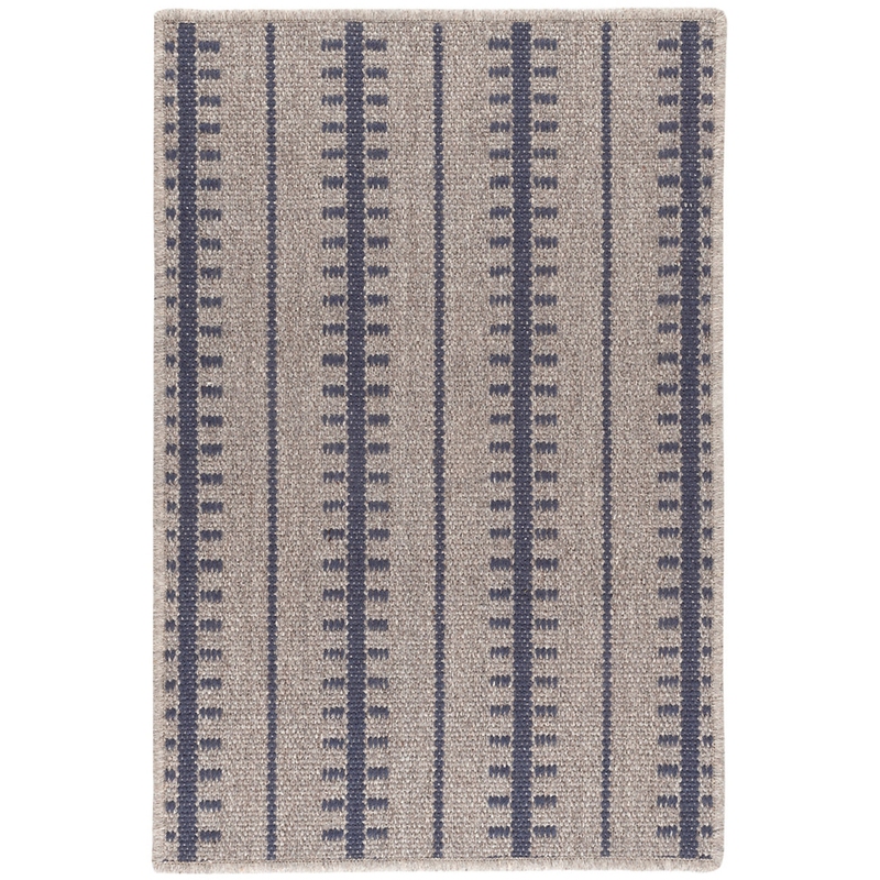 Cross Stitch Woven Rug - Navy/Ivory
