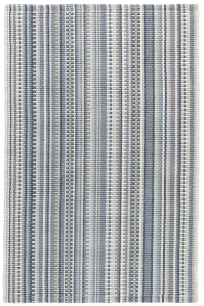 Lucky Stripe Grey Handwoven Cotton Rug