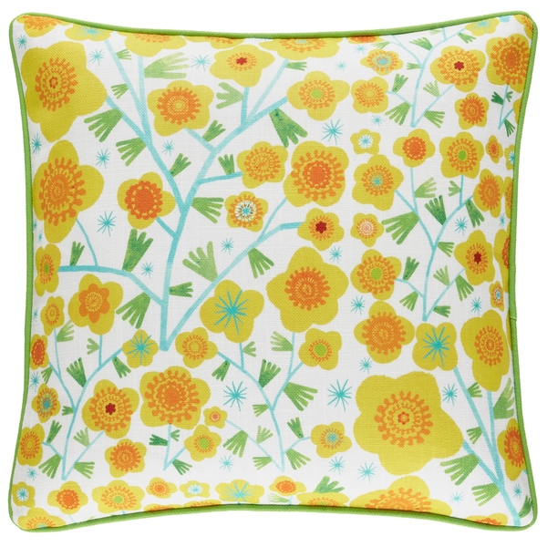 Silly Sunflowers Yellow Indoor/Outdoor Decorative Pillow Cover