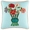 Swatch Blooming Bouquet Embroidered Dusty Aqua Decorative Pillow