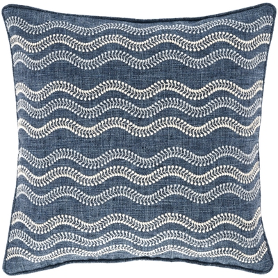 Scout Embroidered Indigo Indoor/Outdoor Decorative Pillow