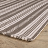 Ticking Stripe Grey/Ivory Handwoven Indoor/Outdoor Rug