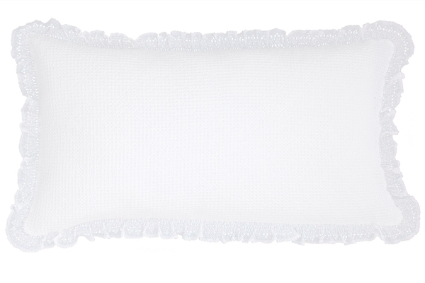 Wruffle White Matelass� Decorative Pillow Cover