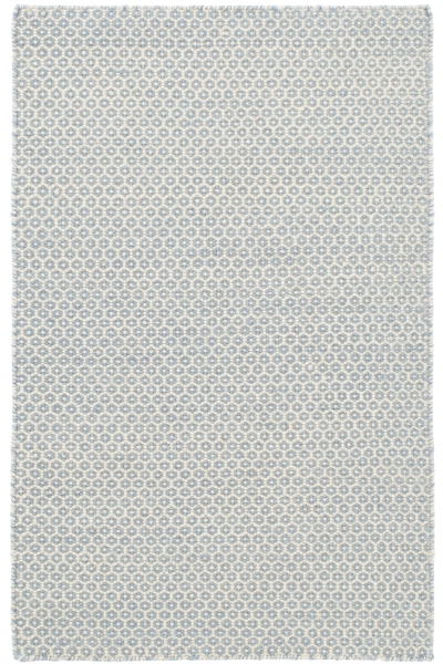 Honeycomb French Blue/Ivory Handwoven Wool Rug