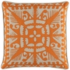 Knight Wood Linen Orange Decorative Pillow