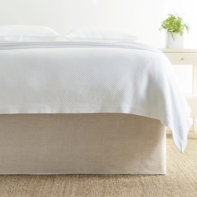 Stone Washed Linen Natural Tailored Paneled Bed Skirt