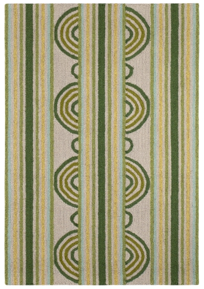 Button Olive Hand Micro Hooked Wool Rug