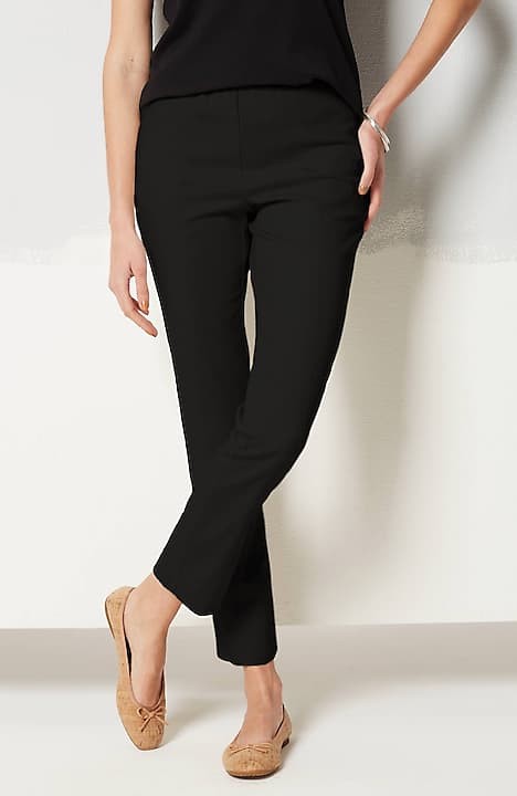 ESSENTIAL COTTON-STRETCH SEAMED PANTS