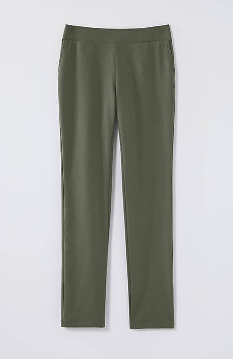 Pure J Jill Slim Leg Cropped Pants Pull On Green Pima Cotton Modal