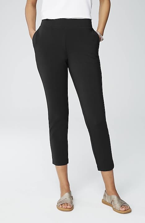 Pure Jill Affinity French Terry Slim Crop Pants Large Black