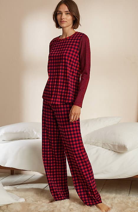 Pillow Talk Women's Jogger Pajama Pants Set with Pockets-Tie Dye and Stars-  Medium