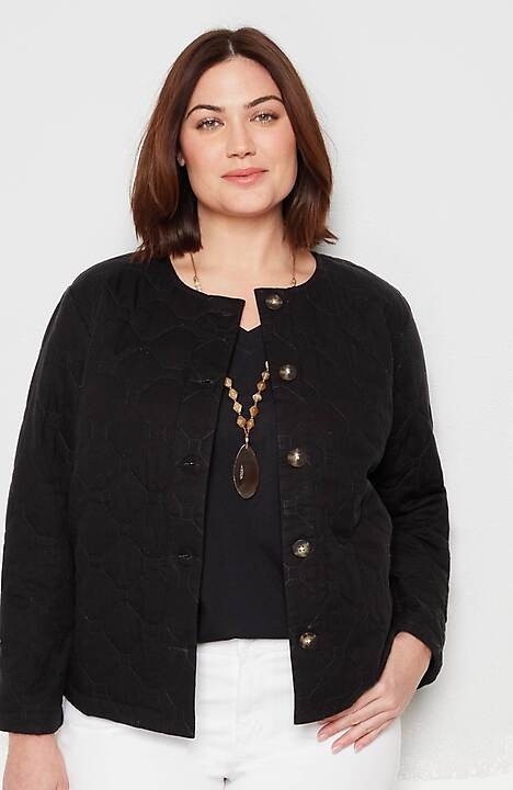 NWT NEW FALL J. Jill Size Large Wearever Button Front Blose Black