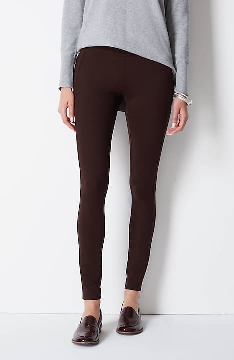 J Jill Leggings Womens Medium Gray Charcoal Ponte Knit Skinny Leg Pants