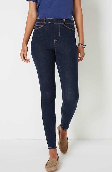 J Jill Leggings Jeans Womens Size 4 T Tall Tencel Denim Jeggings Dark Wash  