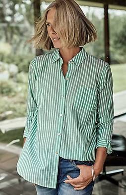 J. Jill XL puff sleeve Top shirt citron green palm texture linen blend