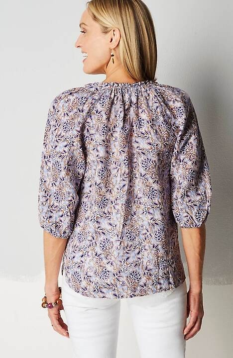 J.Jill ~ 3X ~ NEW Excellent Linen Printed Popover Top ~ NWT