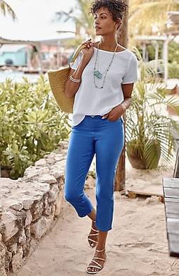 J. Jill Jeans Women 10 Blue Solid Denim Leggings Straight Stretch Cotton  Casual