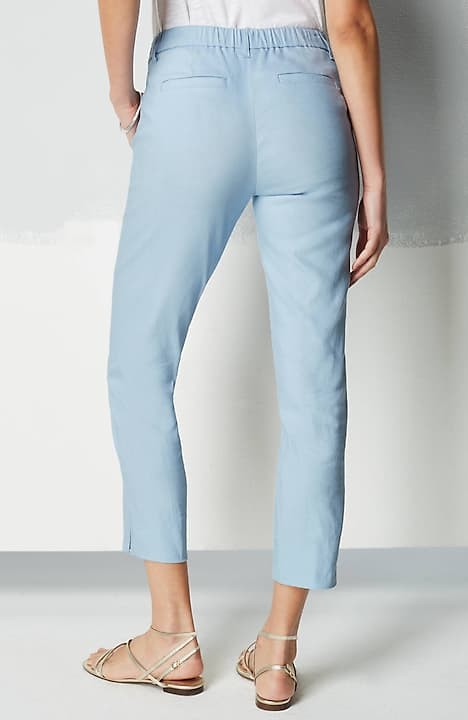 J Jill Stretch Womens Capri Pants Size 14 Petite Gray Mid-Rise Linen Blend  Crop