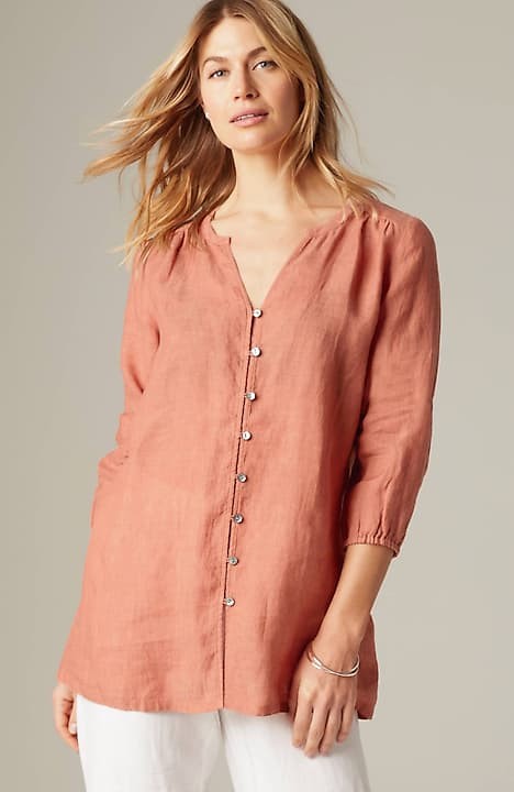 PURE JILL EASY BUTTON-FRONT TUNIC