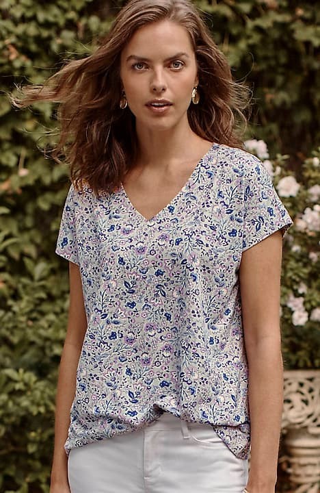 J. Jill Luxe Size Medium Supima Split Long Sleeve Tunic Shirt