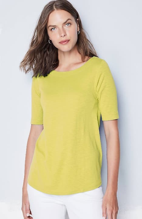 Women's Just Right 3/4-Sleeve Slub-Knit T-Shirt - Watermelon - Medium