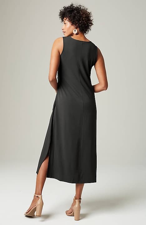 NEW J.Jill Wearever Collection Black Sleeveless Dress Stretch Petite Size  Large