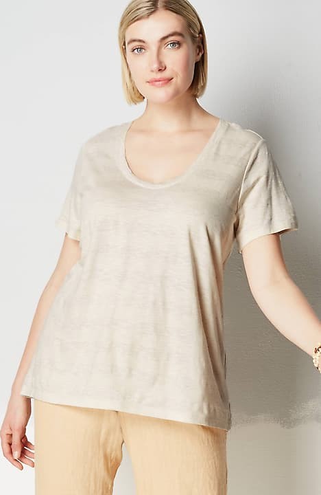 J Jill XL Perfect Pima 3/4 Sleeve Scoop Neck Tee White Outlet