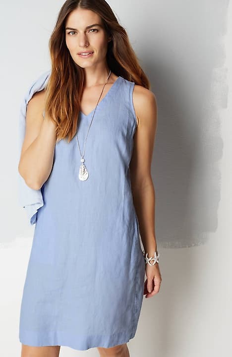 J. Jill Love Linen 100% Linen Floral Sleeveless Dress Size Medium –