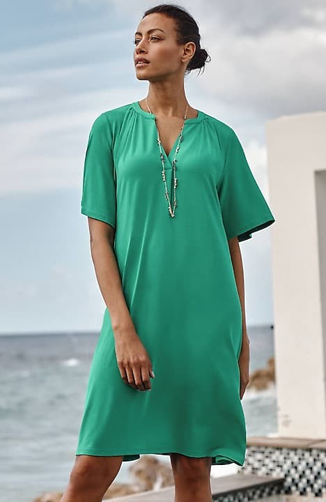 J Jill Women's Seaside Dress 3X short sleeve Rayon spandex NEW